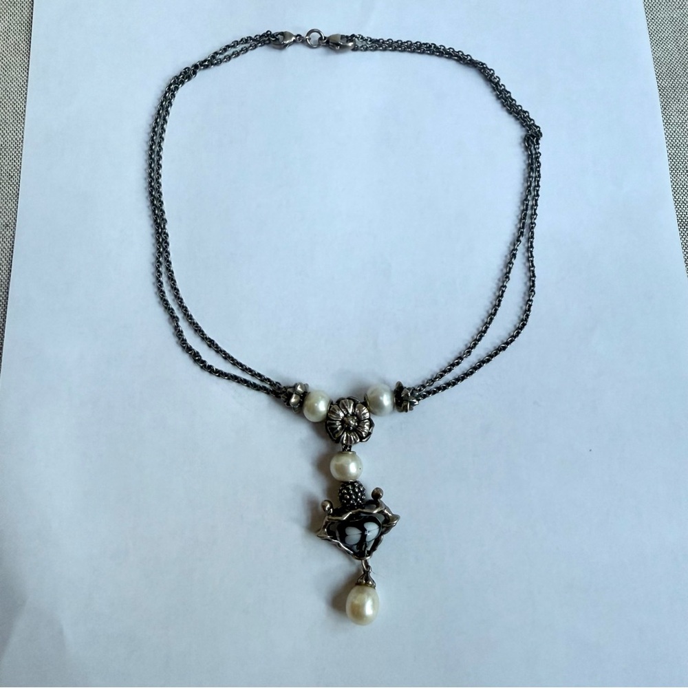 Trollbeads fantasy necklace with pearls and ballerinas - Picture 2 of 2